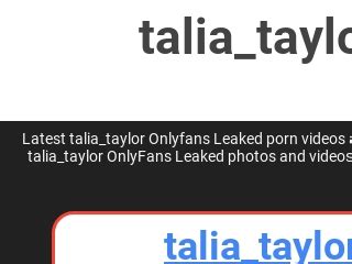 talia taylor only fans|talia+taylor+onlyfans+leak 